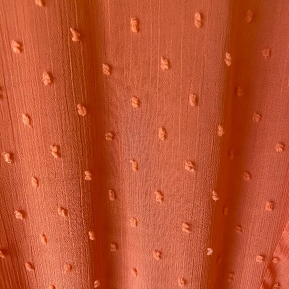 ASOS Curve Coral Ruffle Chiffon Sheer Dobby Tunic Dress Swim Cover Up 18 - Picture 5 of 12